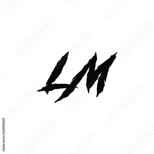 LM monogram logo design letter text name symbol monochrome logotype alphabet character simple logo