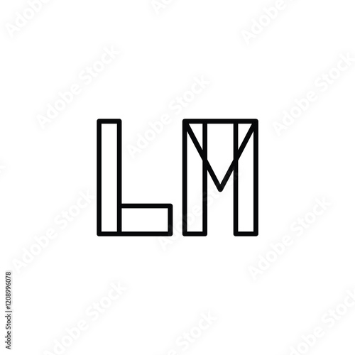 LM monogram logo design letter text name symbol monochrome logotype alphabet character simple logo
