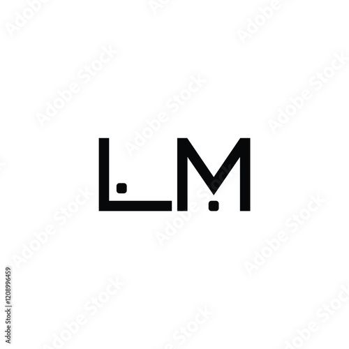 LM monogram logo design letter text name symbol monochrome logotype alphabet character simple logo