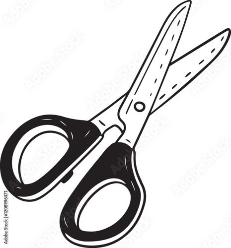 A beautiful pair of scissors is white and black