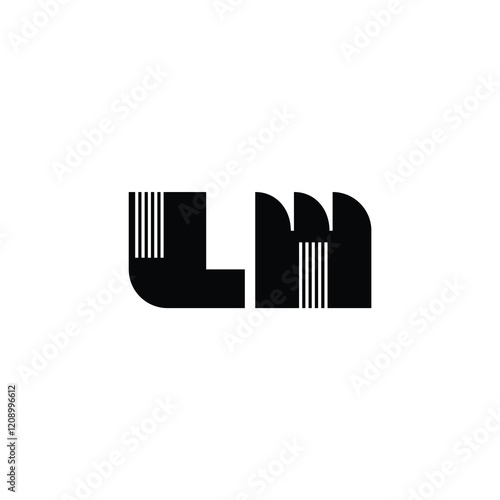LM monogram logo design letter text name symbol monochrome logotype alphabet character simple logo