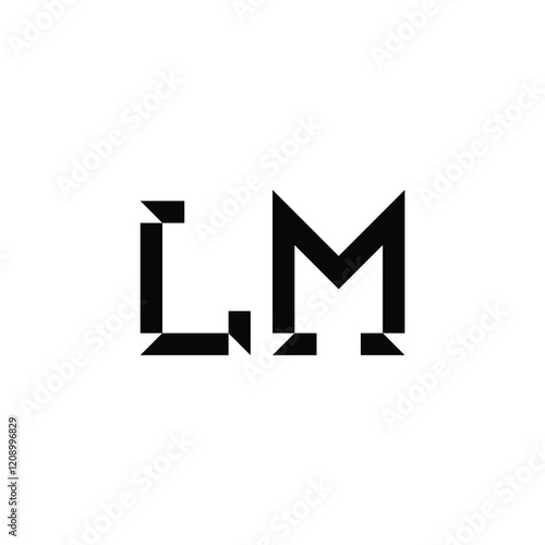 LM monogram logo design letter text name symbol monochrome logotype alphabet character simple logo