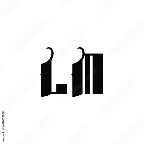 LM monogram logo design letter text name symbol monochrome logotype alphabet character simple logo