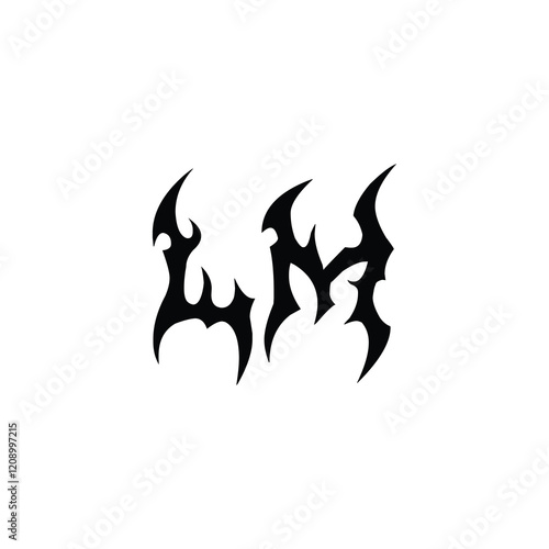LM monogram logo design letter text name symbol monochrome logotype alphabet character simple logo