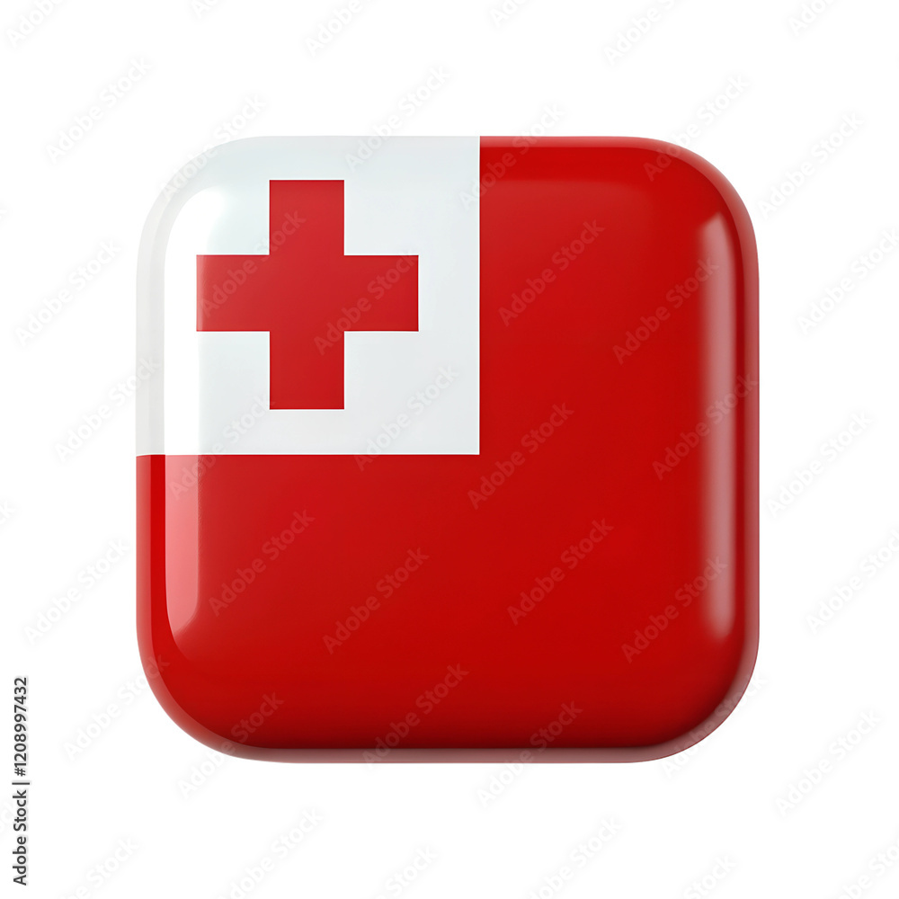 Fototapeta premium Tonga flag in Rounded Square icon