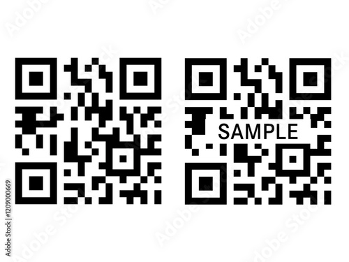 二次元バーコード（QR）のサンプルイラスト