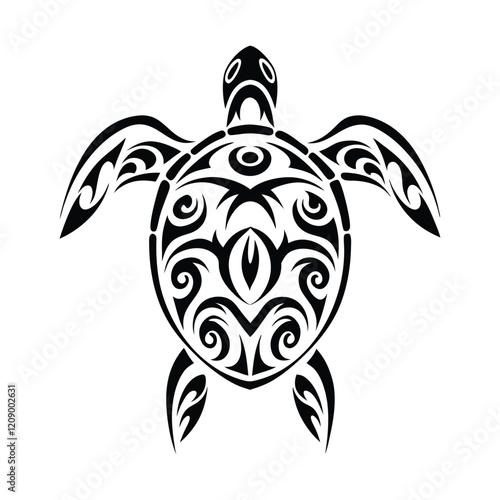 Tribal Maori style turtle tattoo