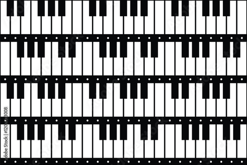 Piano Keyboard Seamless Pattern