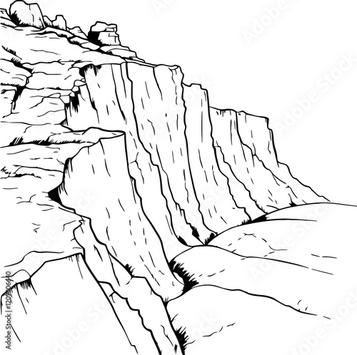 edge cliff sketch drawing