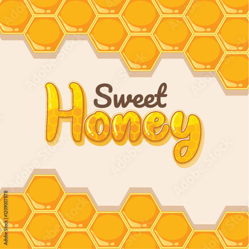 Sweet Honey Themed Vector Illustration