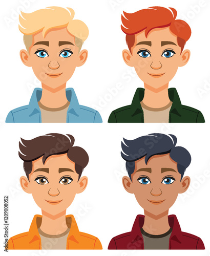 Diverse Cartoon Male Characters