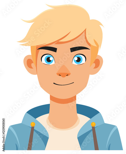 Blonde Boy in Blue Jacket