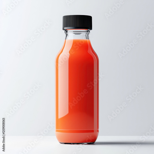 Mockup of beverage packaging design featuring a fresh juice bottle studio setting modern minimalist viewpoint