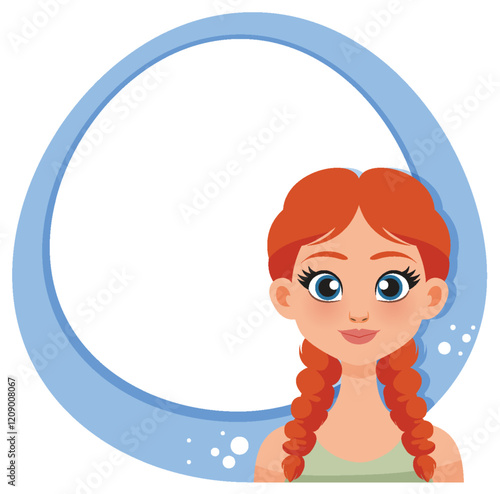 Girl with Braids and Blue Frame