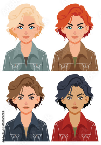 Diverse Women in Denim Jackets