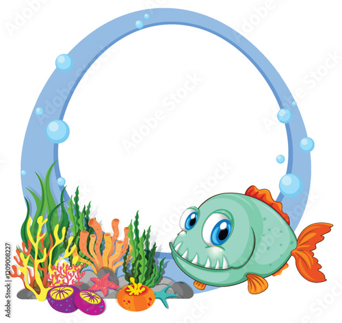 Colorful Sea Life with Cartoon Fish