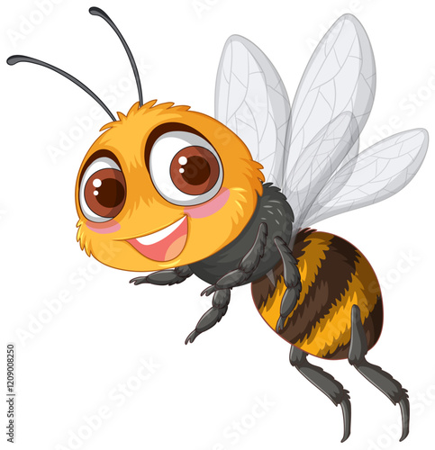 Cheerful Cartoon Bee Illustration
