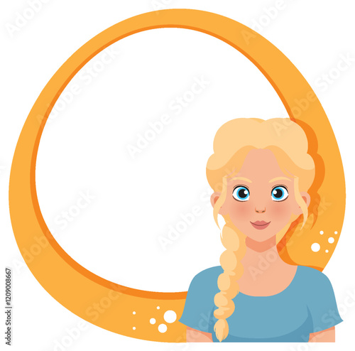 Blonde Girl with Orange Frame