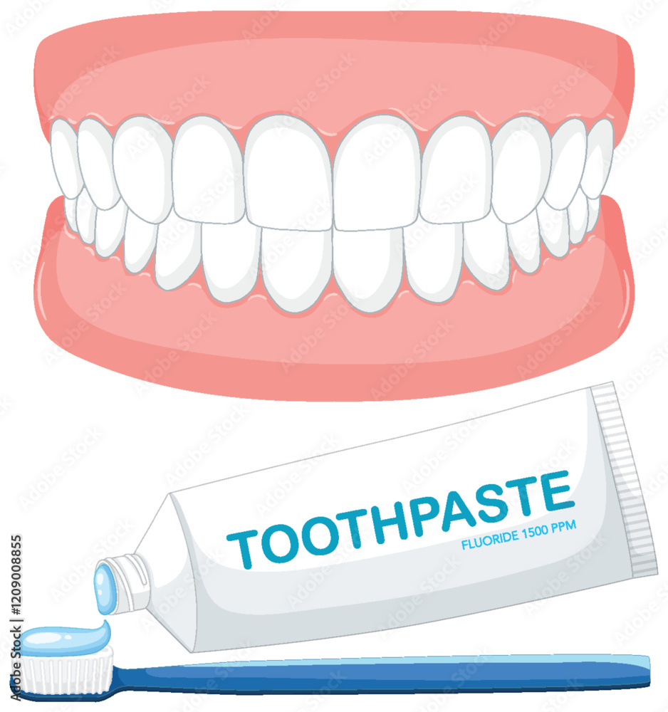 Dental Hygiene Essentials Illustration Dental Hygiene Essentials Illustration