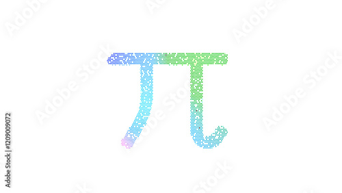 Fotografie Icon pi is made up of LED square shapes