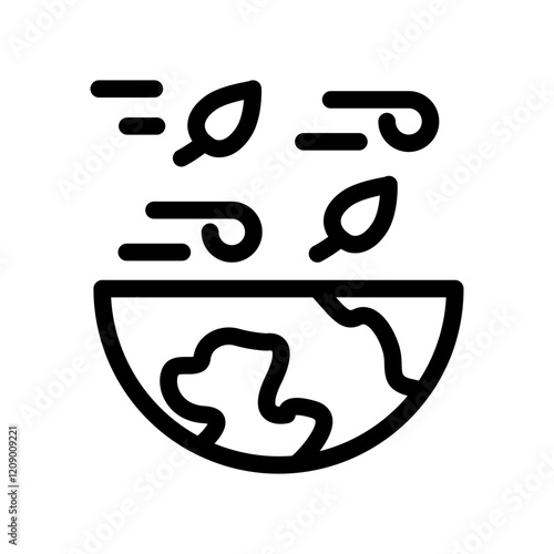 earth windy outline style