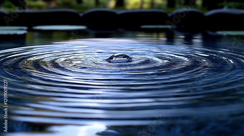 Wallpaper Mural Water Droplet Creates Concentric Ripples On Still Pond Surface Torontodigital.ca