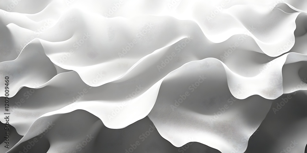 Fototapeta premium Abstract grayscale fabric waves.