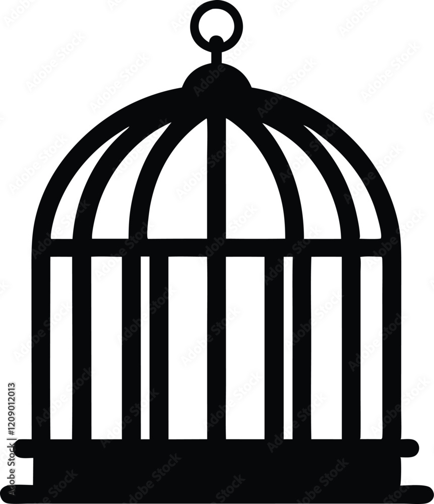 Bird cage silhouette vector, Bird cage icon design Bird cage silhouette vector, Bird cage icon design