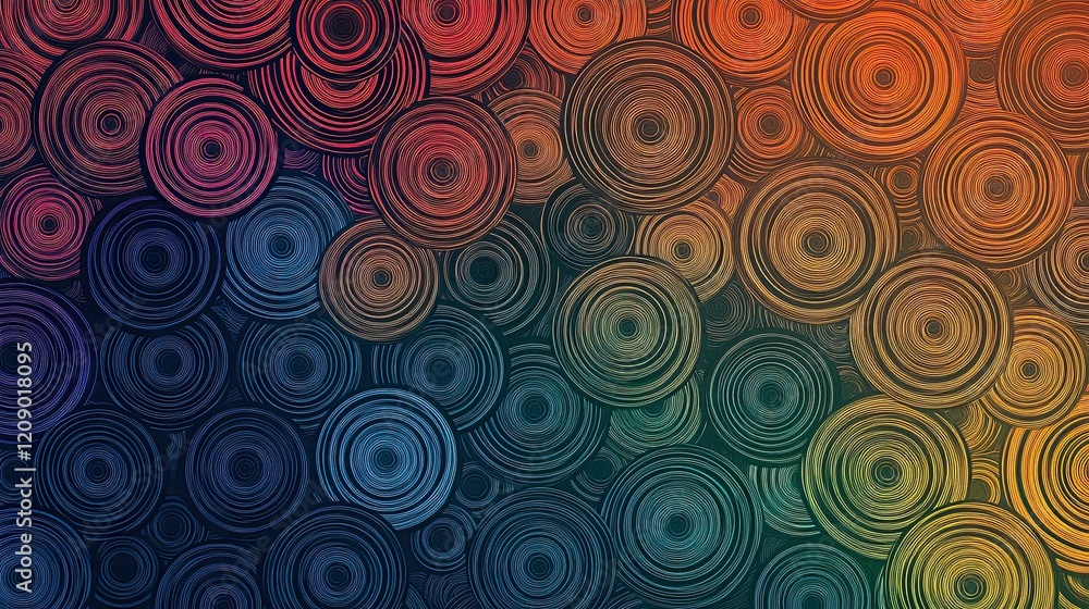Abstract Colorful Concentric Circles Design Pattern Abstract Colorful Concentric Circles Design Pattern