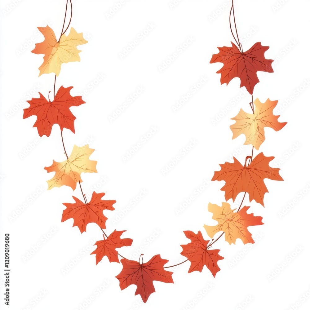 Autumn Maple Leaf Garland: A Festive Fall Decoration Autumn Maple Leaf Garland: A Festive Fall Decoration