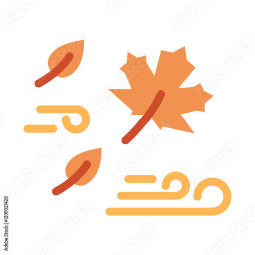 fallen maple leaves flat style