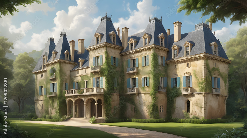 Grand Chateau French Countryside Mansion Ivy Covered Walls Grand Chateau French Countryside Mansion Ivy Covered Walls