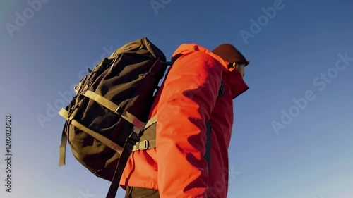 Climbing Rocky Peaks Scenic Footage Capturing Adventure and Nature