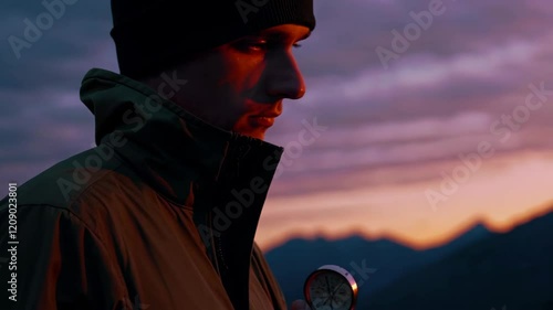 Captivating Sunset Scene with Person in Nature Footage