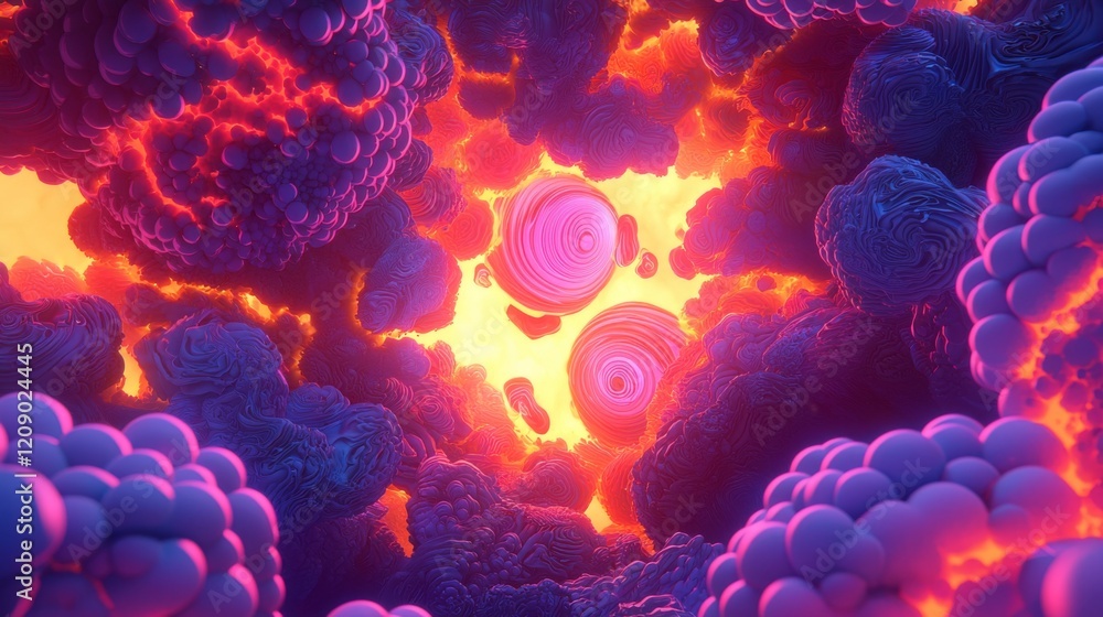 Abstract Vibrant Purple and Orange 3D Render Swirling Cosmic Nebula Fantasy Background Abstract Vibrant Purple and Orange 3D Render Swirling Cosmic Nebula Fantasy Background