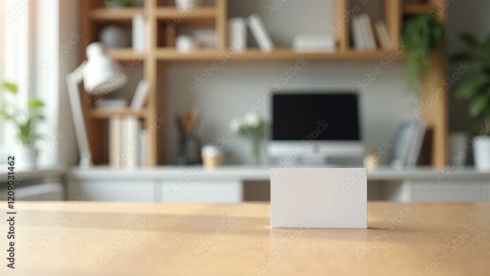 Vertical Business Card Mockup, Home office with business card on corkboard photorealistic Vertical Business Card Mockup, Home office with business card on corkboard photorealistic