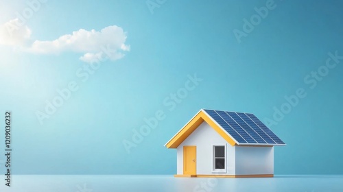 Wallpaper Mural Modern Eco-Friendly House with Solar Panels and Bright Blue Sky, Symbolizing Sustainable Living and Renewable Energy Solutions for Environment-Friendly Homes Torontodigital.ca