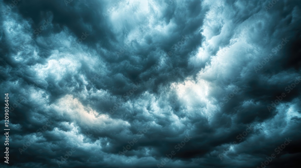 Obraz premium Dramatic Evening Rainclouds with Dark Textures Perfect for Abstract Wallpaper or Background in Stormy Weather Themes