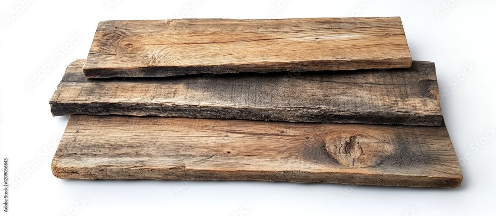 Fototapeta premium Reclaimed rustic wood planks ideal for upcycling craft projects and unique home decor enhancements