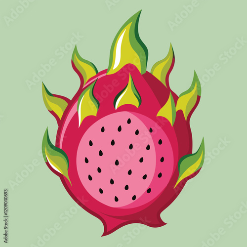 


Vibrant Dragonfruit Vector Illustration: Fresh, Exotic Fruit Design  