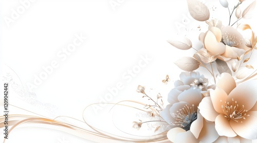 A set of elegant floral border designs in soft pastel colors, perfect for invitations or cards.