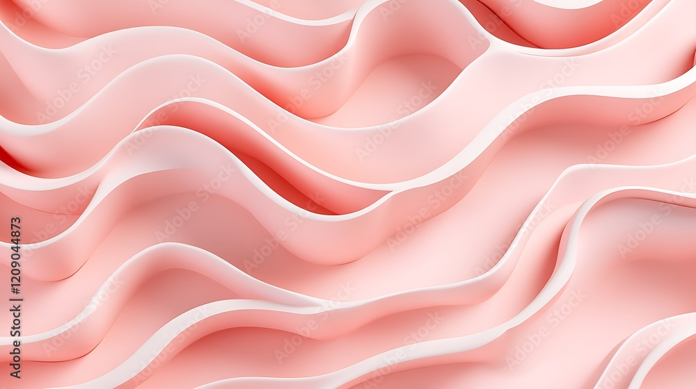 Fototapeta premium Soft Flowing Waves in Light Pink Tones for Abstract Background or Artistic Design Use