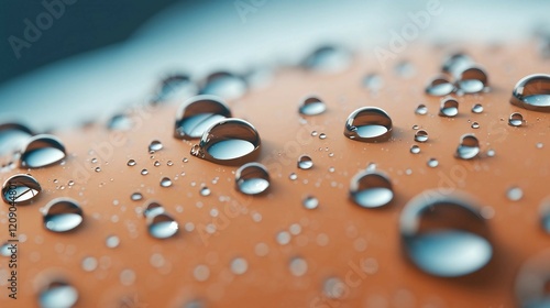 Close-up of Water Droplets on a Surface