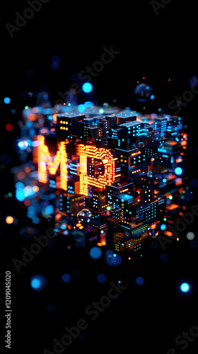 Luminescent Visualization of a Data Megabyte in the Digital Sphere photo