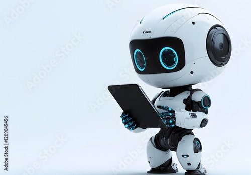 Adorable Robot Using A Tablet Device