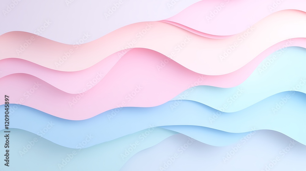 Soft Pastel Waves of Paper Texture in Blue and Pink Shades for Creative Backgrounds and Designs Soft Pastel Waves of Paper Texture in Blue and Pink Shades for Creative Backgrounds and Designs