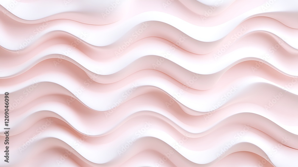 Obraz premium Soft Pink and White Wave Pattern Background Creating a Calm and Serene Atmosphere for Design Projects