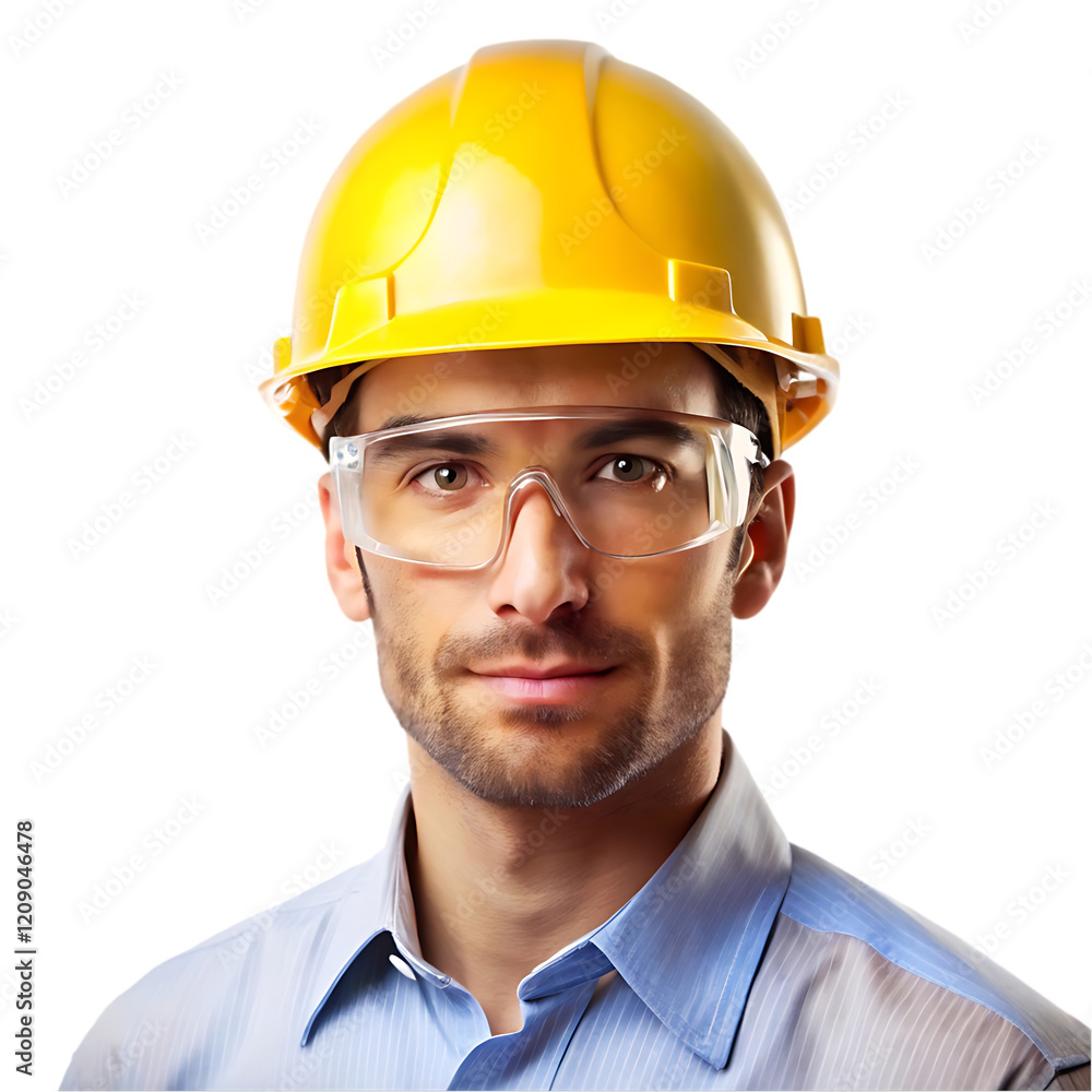 Portrait Confident Engineer Yellow Helmet Safety Glasses Man Job Face Male Work Team Black Portrait Confident Engineer Yellow Helmet Safety Glasses Man Job Face Male Work Team Black