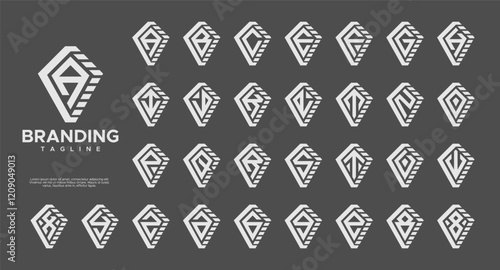 Simple kite initial letter A to Z logo set