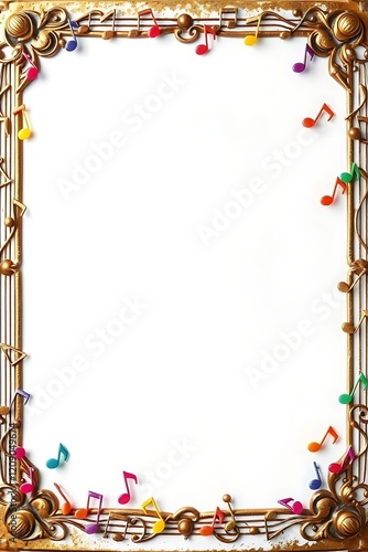 colorful musical notes frame 